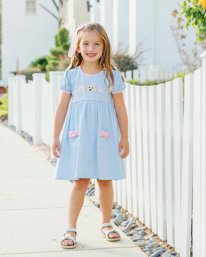 Jellybean Girl's Pups & Paws Ruffle Pocket Dress - Persnickety Shop