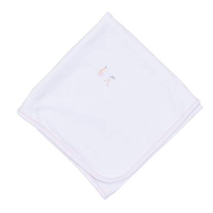 Magnolia Baby Vintage Stork Receiving Blanket - Pink - Persnickety Shop