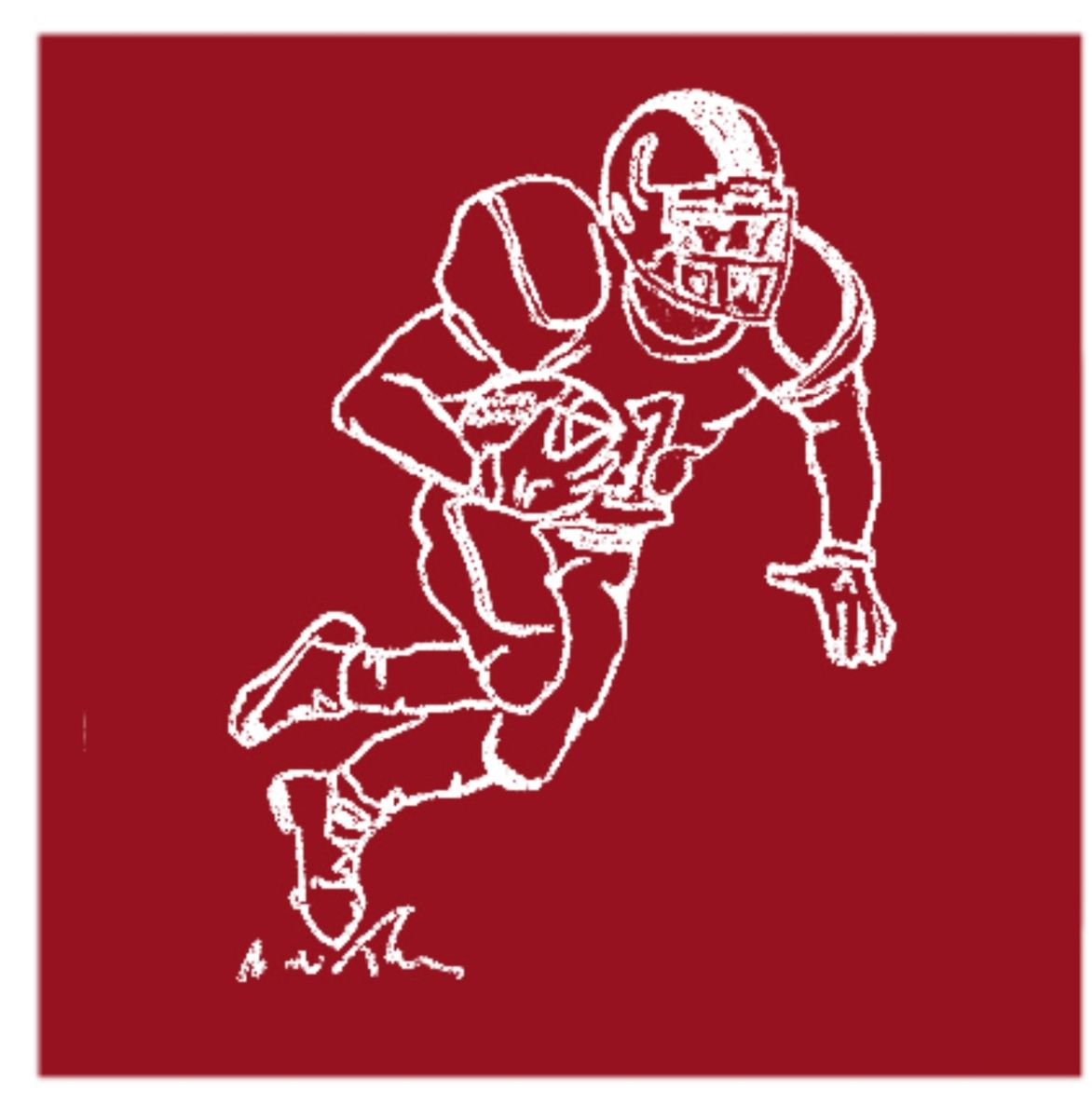 Crimson and White Football Player T-Shirt - Persnickety Shop