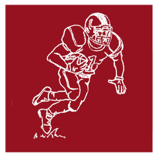 Crimson and White Football Player T-Shirt - Persnickety Shop