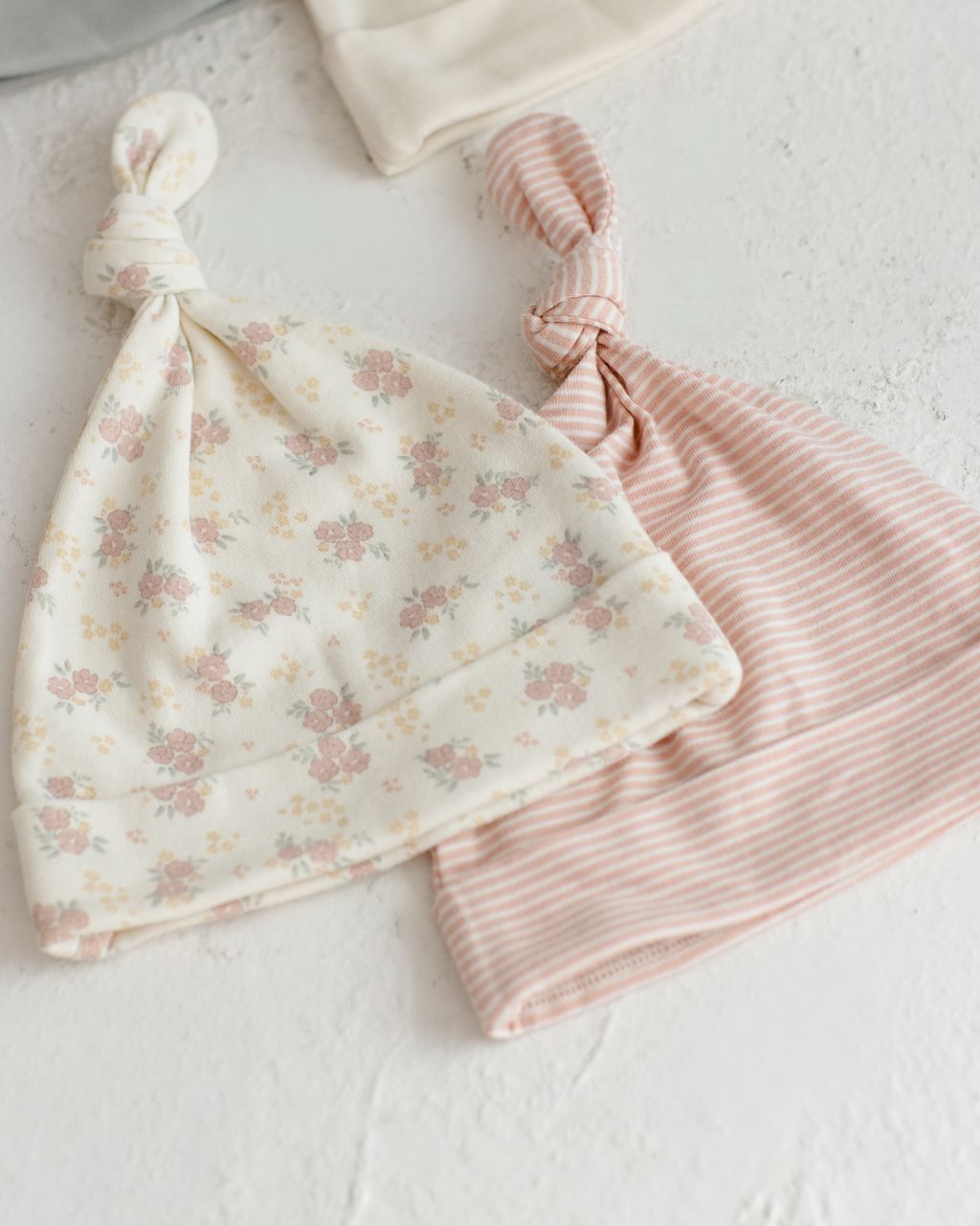 Knotted Baby Hat || Melon Micro Stripe - Persnickety Shop