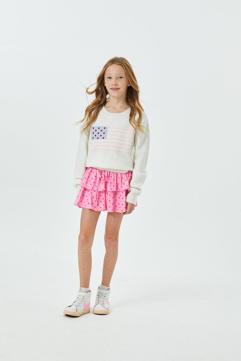 Tiegan White American Flag Sweater Tween - Persnickety Shop