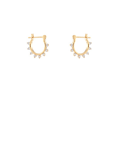 CZ Station Brass Hoops - Persnickety Shop