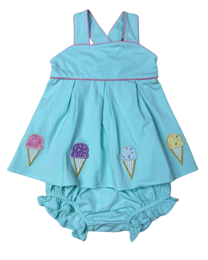 Scream For Ice Cream Applique Bloomer Set - Persnickety Shop