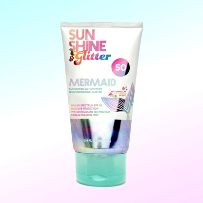 Sunshine & Glitter Mermaid SPF 50 Biodegradable Glitter Sunscreen - Persnickety Shop