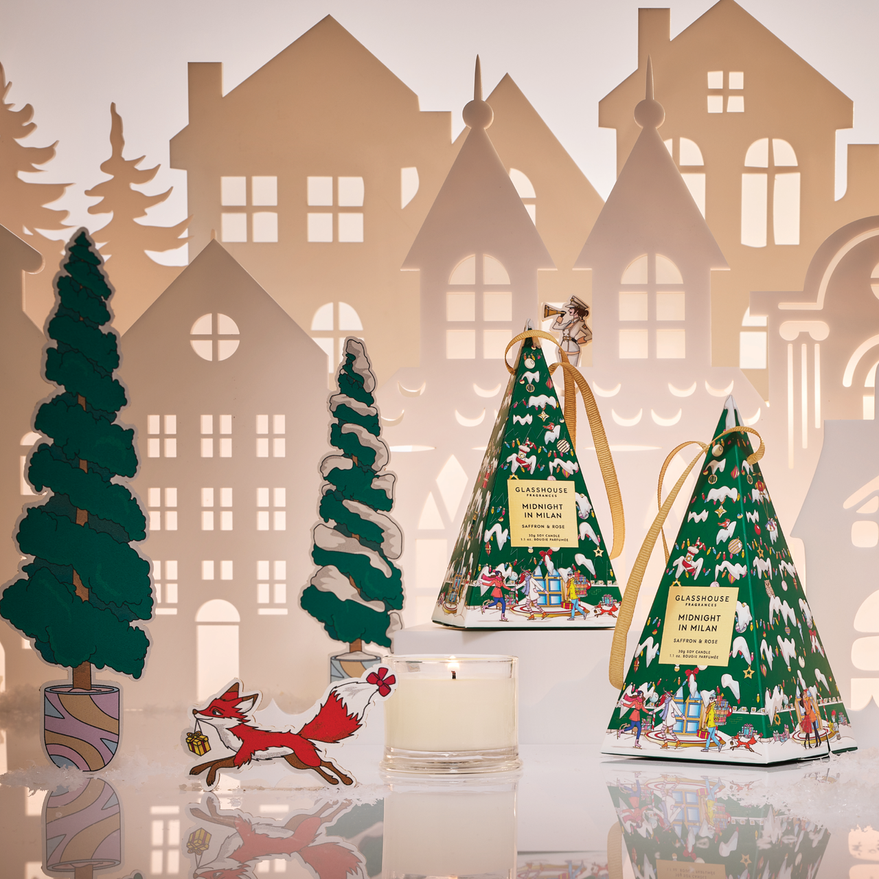 Glasshouse Fragrances Christmas Bauble Candle - Midnight in Milan 1.01 oz - Persnickety Shop