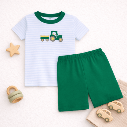 Magnloia Baby Little Farmer Applique Short Set - Persnickety Shop