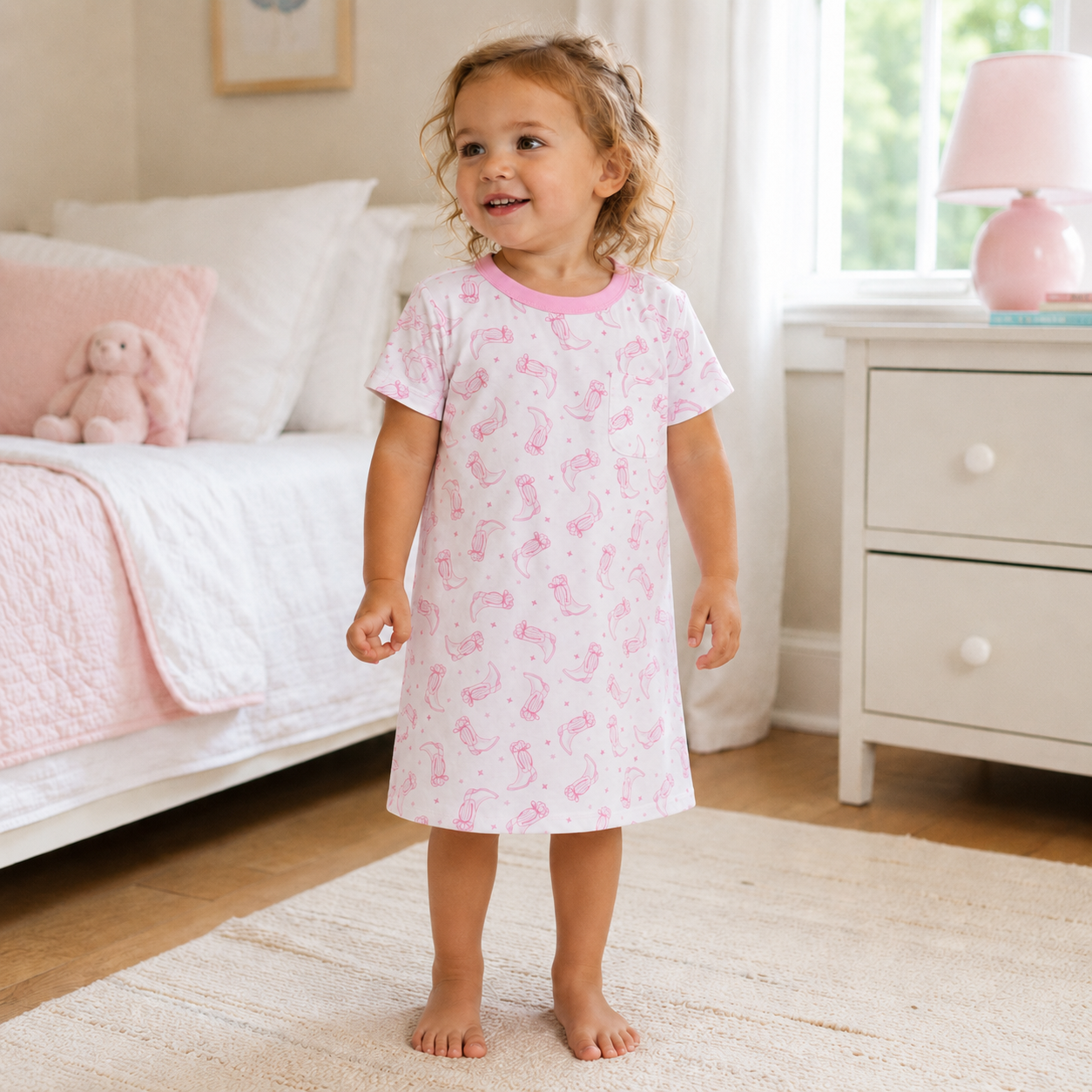 Magnolia Baby Darling Cowboy Boots Dress - Pink