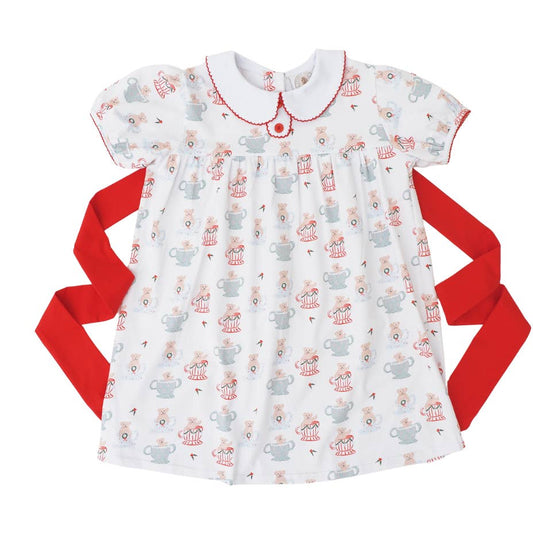 Cypress Row Teddy Bear Tea Betty Bow Dress