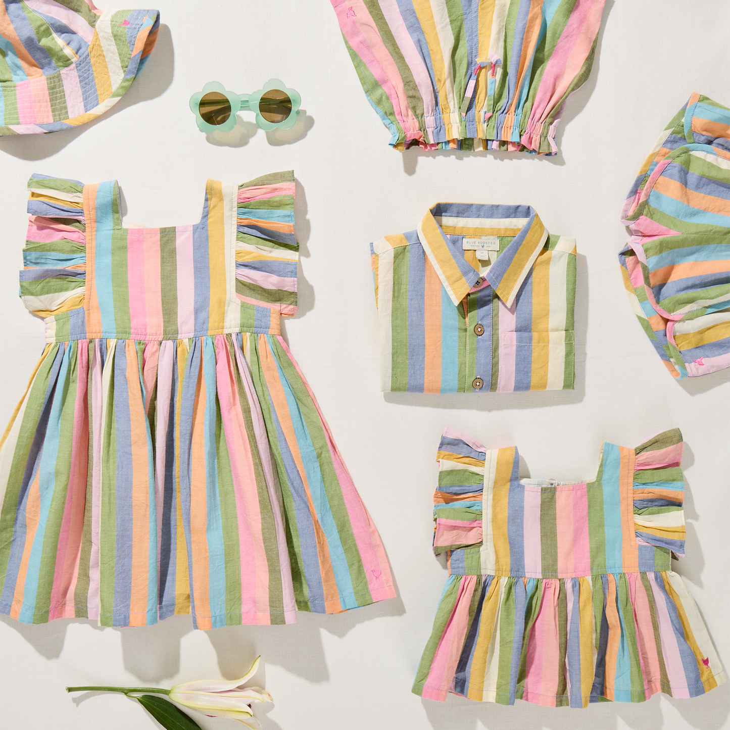 Baby Girls Sun hat - Parade Stripe - Persnickety Shop