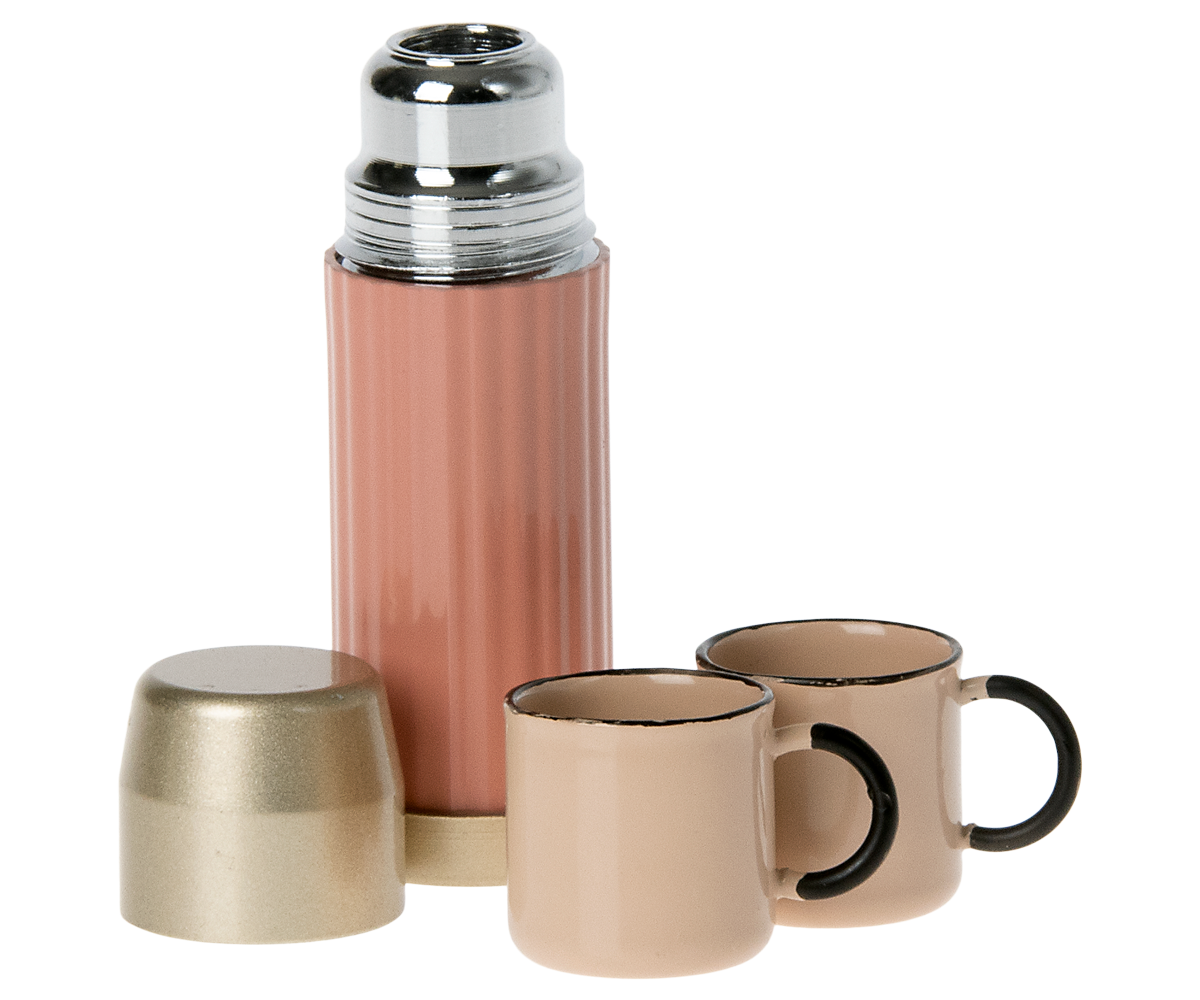 PREORDER Maileg NEW Thermos and Cups - Soft Coral