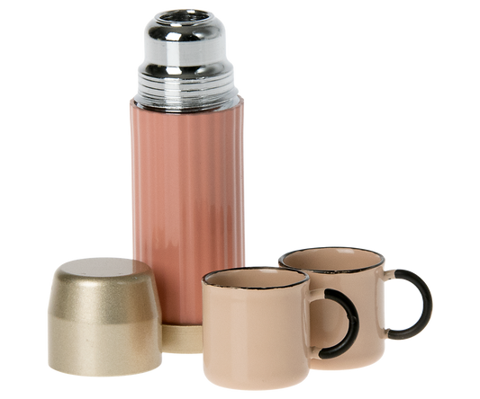 PREORDER Maileg NEW Thermos and Cups - Soft Coral
