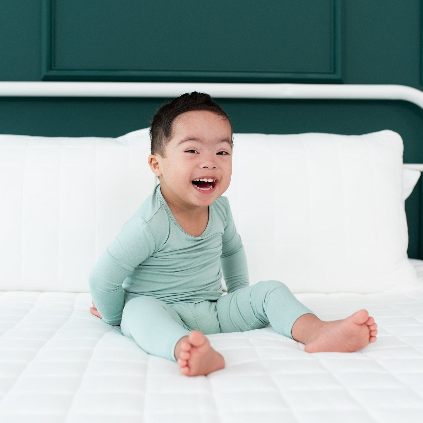Kyte Long Sleeve Pajamas in Sage - Persnickety Shop