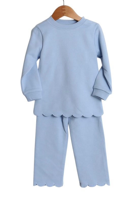 Millie Jay Girls Blue Scalloped Set