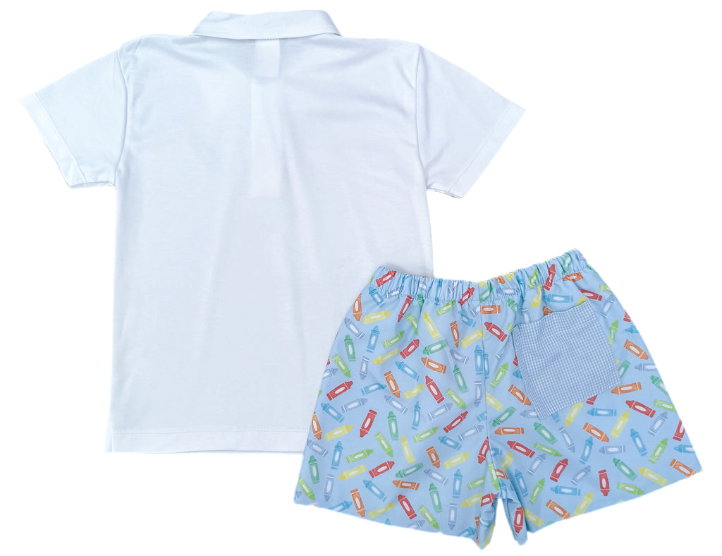 James & Lottie Crayon Polo AND Conrad Shorts SET, Back to School - Persnickety Shop
