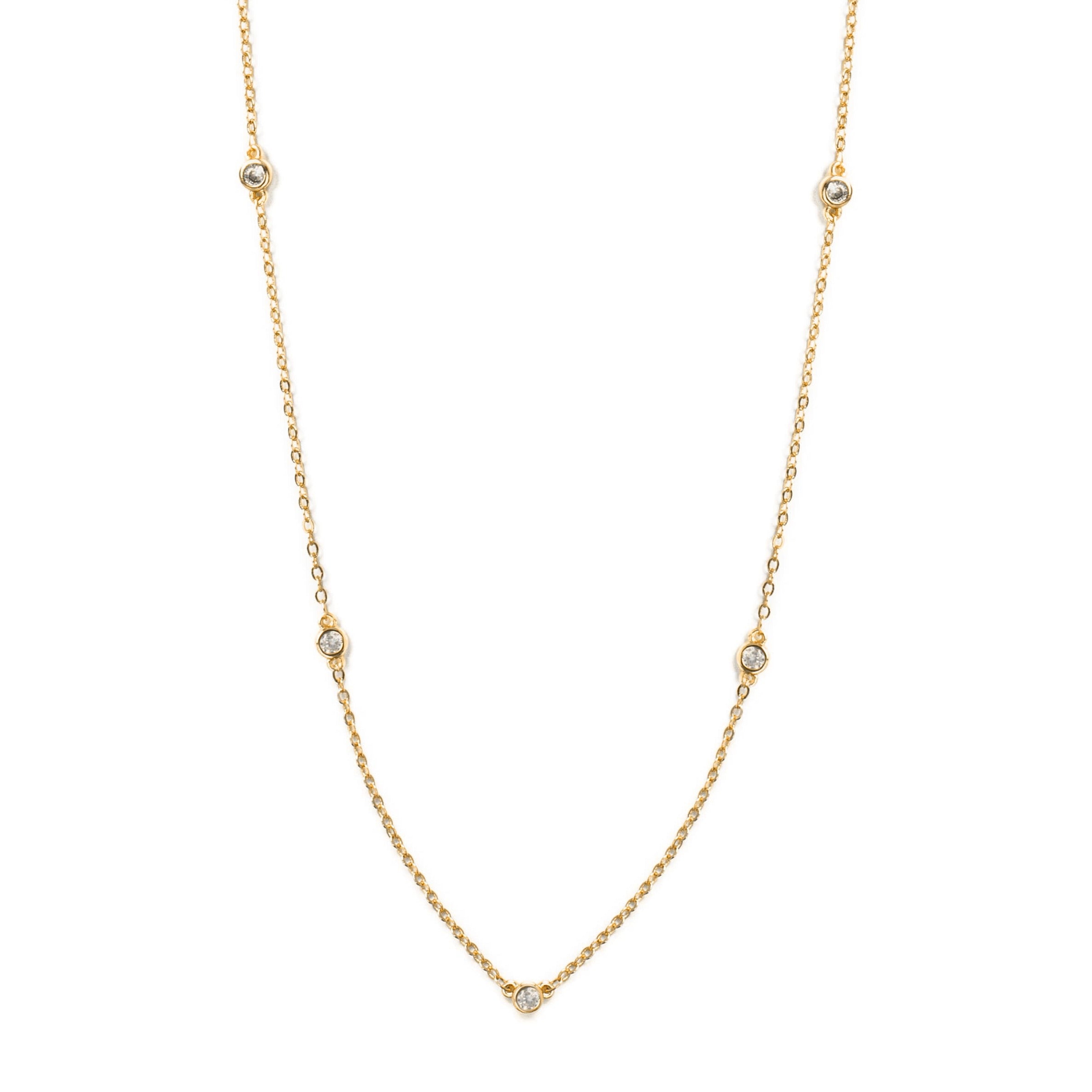 Long Cubic Zirconia Accented Necklace - Persnickety Shop