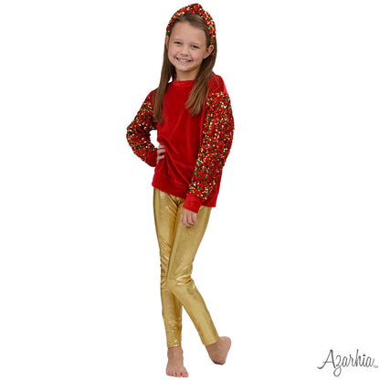 Azarhia SHIMMER LEGGINGS GOLD LIME GREN - Persnickety Shop