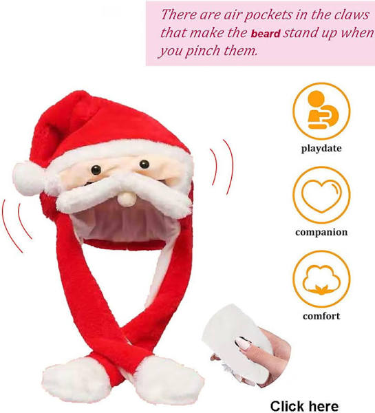 Santa Claus Hat with Moving Mustache – Festive Fun for All Ages! - Persnickety Shop