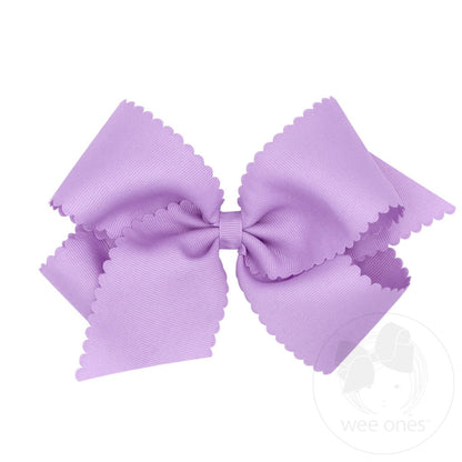 Wee Ones King Light Orchid Grosgrain Hair Bow Scalloped Edge - Persnickety Shop