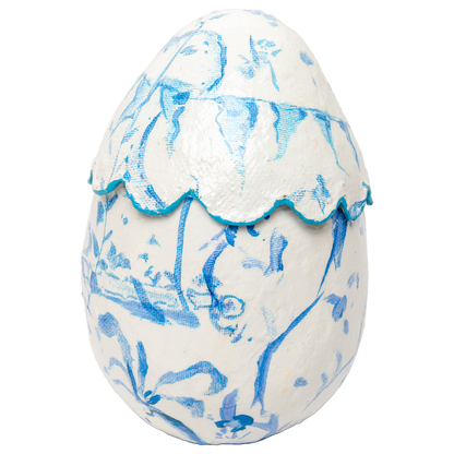 The Round Top Collection Chinoiserie Blue Scallop Egg - Persnickety Shop