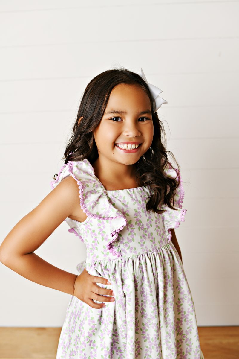 Swoon Purple Floral Pinafore Dress - Persnickety Shop