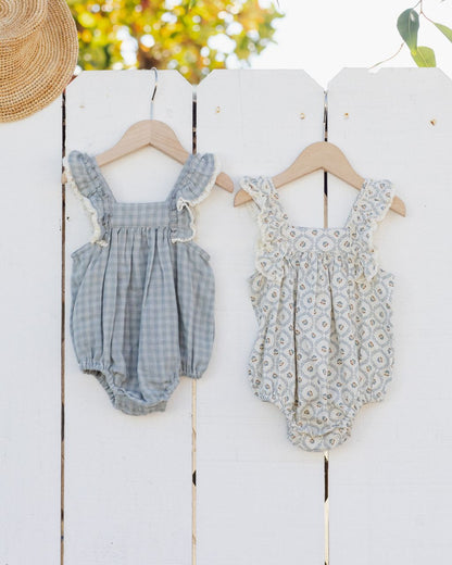 MAYA ROMPER GREEN GINGHAM - Persnickety Shop