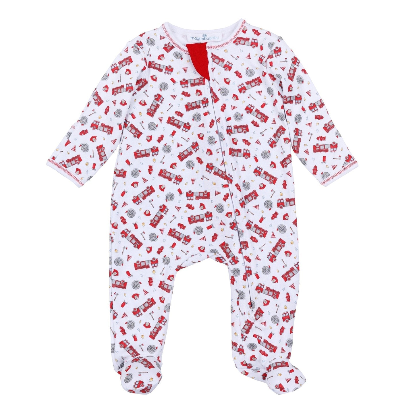 Magnolia Baby "To the Rescue" Print Zip Footie - Persnickety Shop