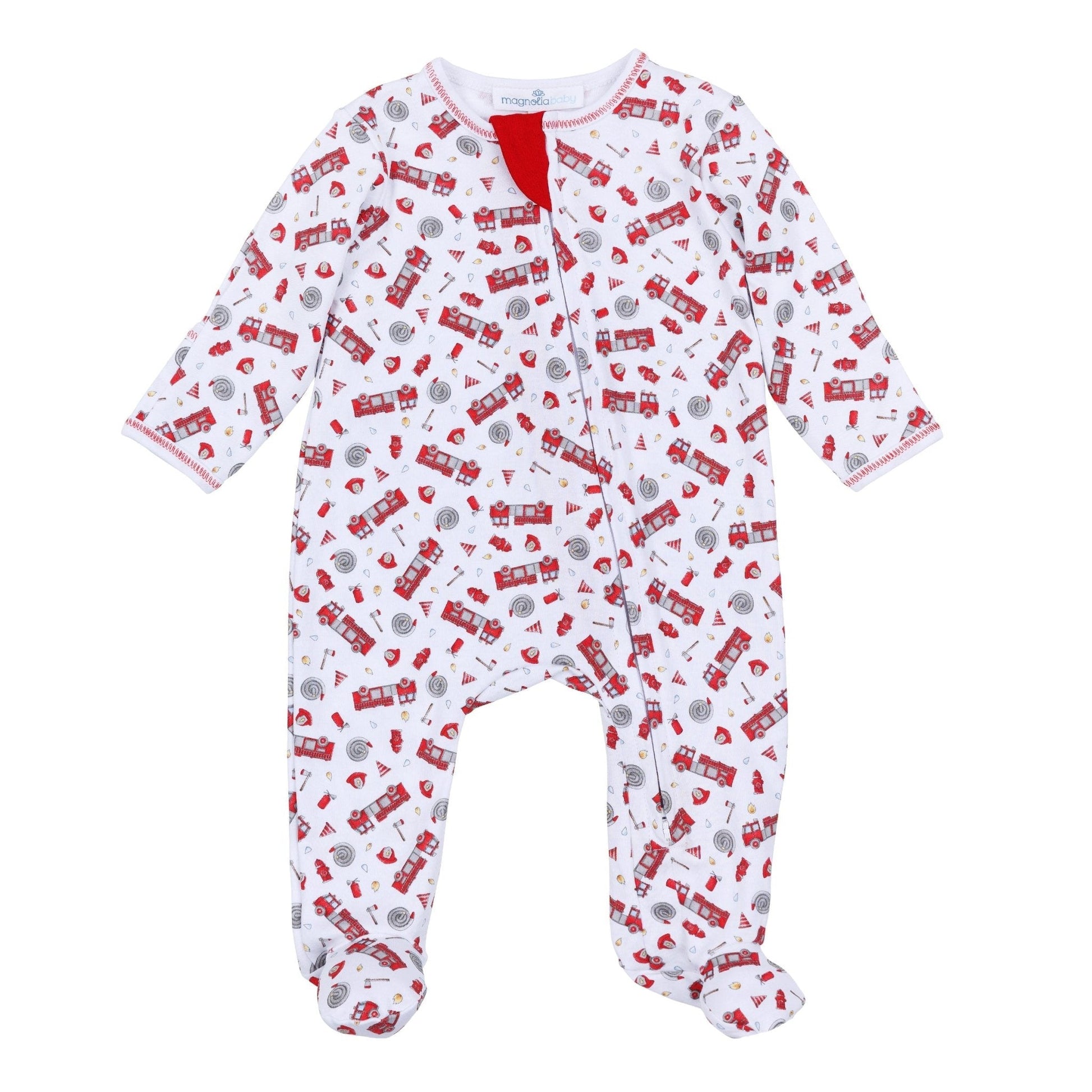 Magnolia Baby "To the Rescue" Print Zip Footie - Persnickety Shop