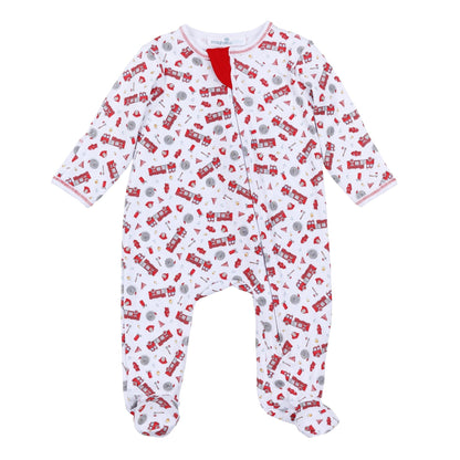 Magnolia Baby "To the Rescue" Print Zip Footie - Persnickety Shop