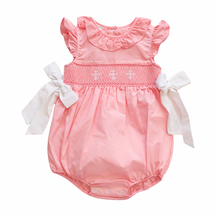 City Beautiful Smocked Cross Girl Bubble - Persnickety Shop