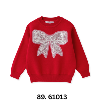 Lil Cactus *Pre-Order* Red Sweater with Glitter Bow