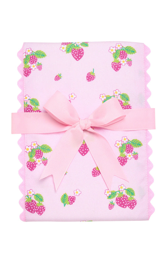 3 Marthas Strawberry Fancy Fabric Burp - Persnickety Shop
