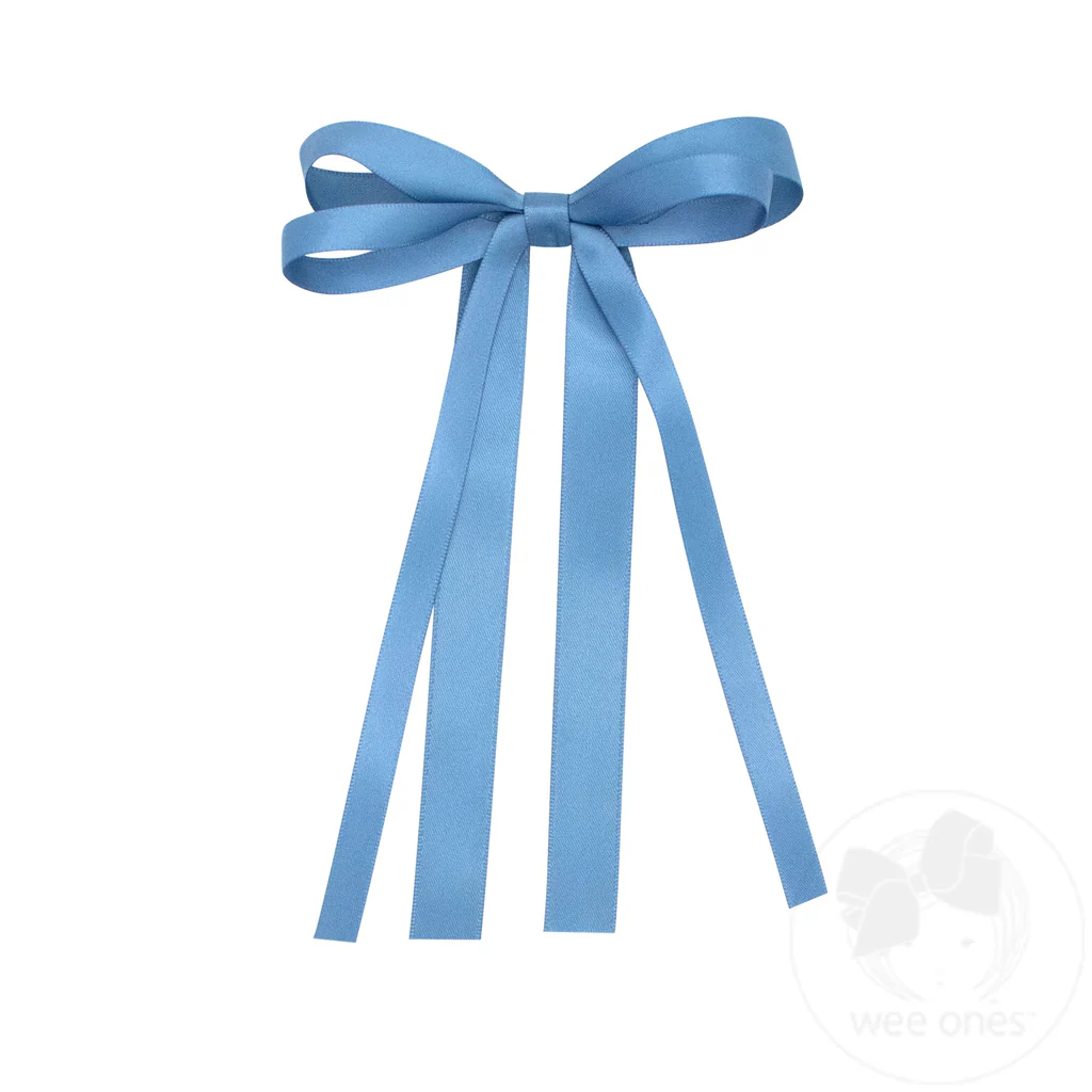 Wee Ones Mini Satin Double Loop Streamer Bow