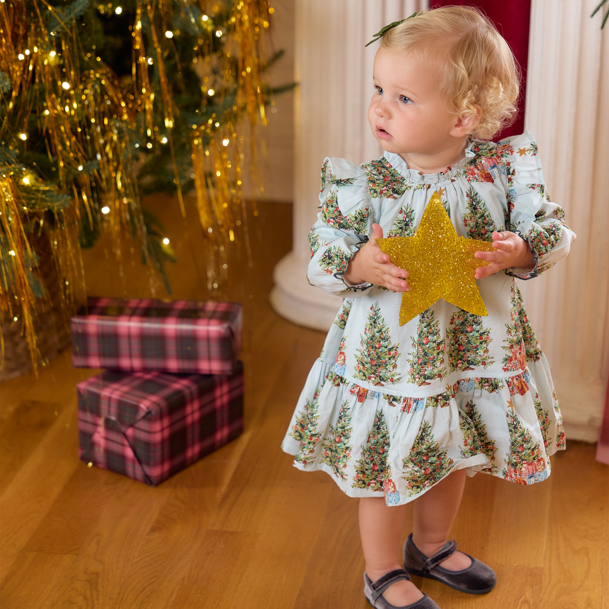 Baby Girls Harper Dress Set- Trees & Presents - Persnickety Shop