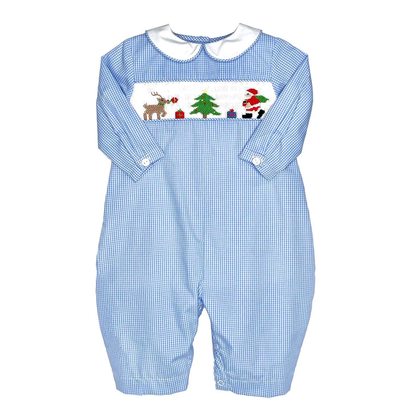 Petit Ami Hand Picture Smocked Christmas Longall