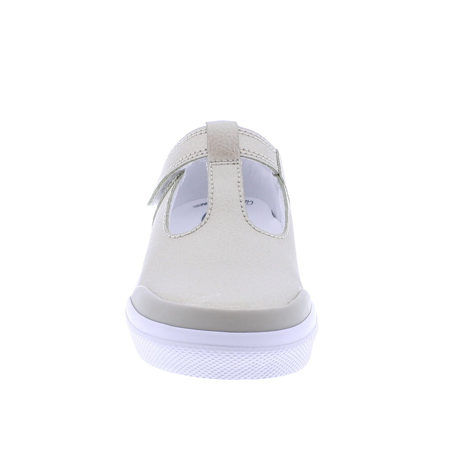 Footmates Drew T-Strap Leather Sneaker- Gold Leather - Persnickety Shop