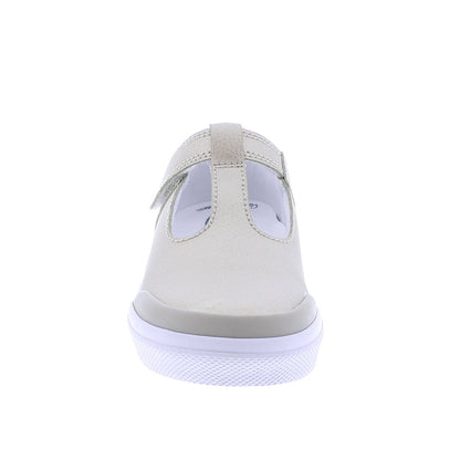 Footmates Drew T-Strap Leather Sneaker- Gold Leather - Persnickety Shop