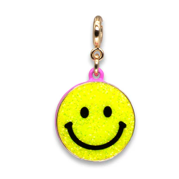 CHARM IT Gold Glitter Smiley Face Charm - Persnickety Shop