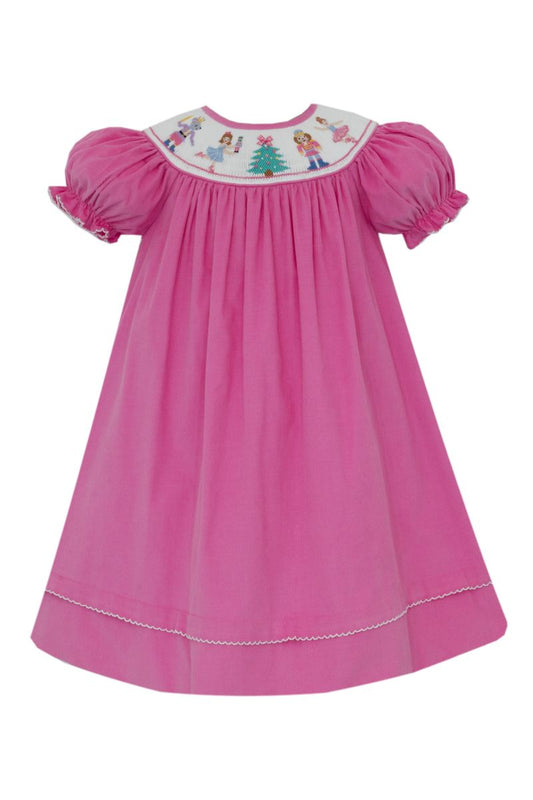 Anavini  *PRE-ORDER* NUTCRAKER´S GIRL´S - Pink Corduroy bishop w/ insert S/S