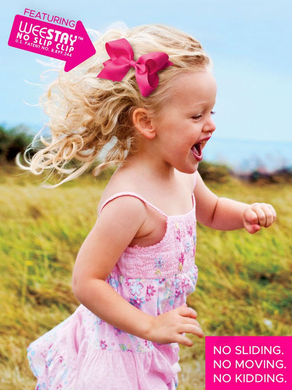 Wee Ones Mini Grosgrain Hair Bow Scalloped Edge Cranberry Garnet - Persnickety Shop