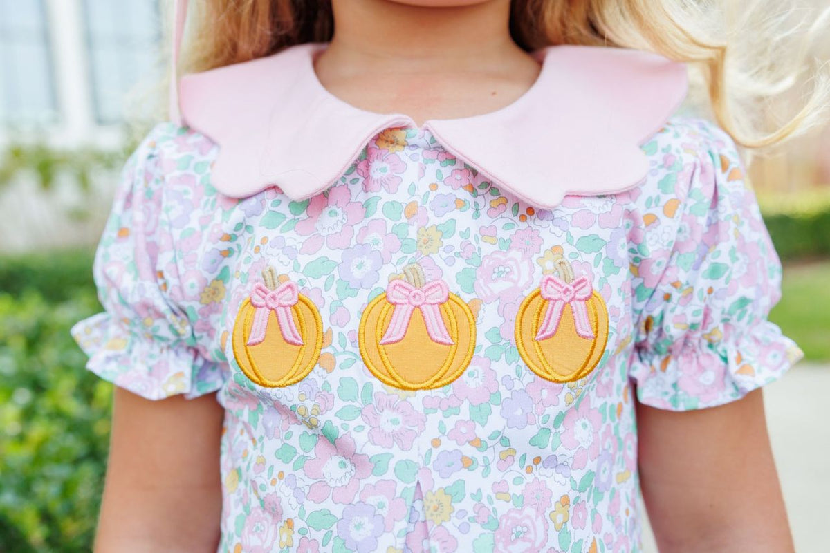 Trotter Street Kids Pumpkin Floral Dress