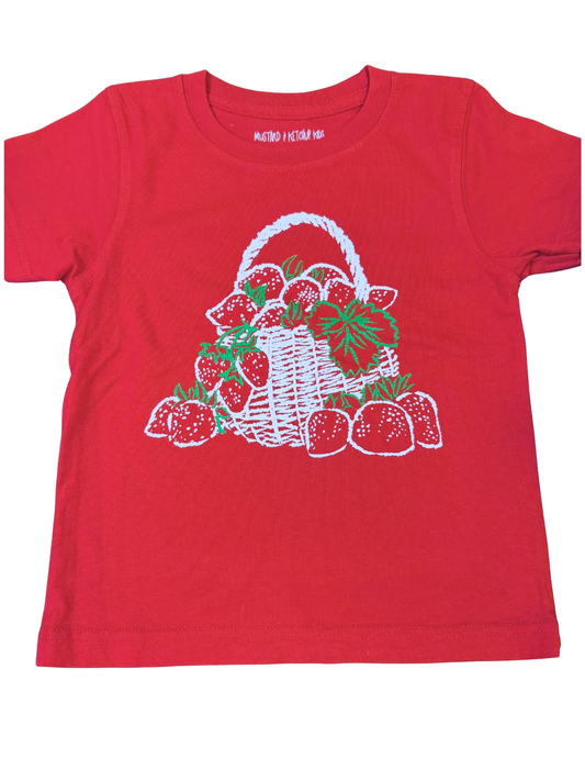 Short-Sleeve Red Strawberry Basket T-Shirt - Persnickety Shop