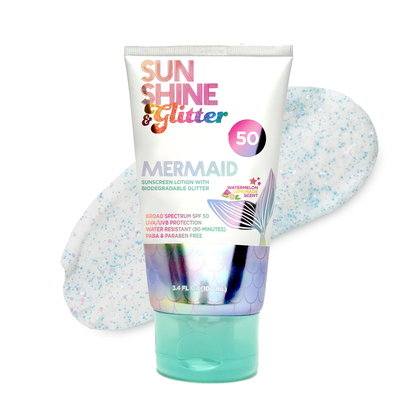 Sunshine & Glitter Mermaid SPF 50 Biodegradable Glitter Sunscreen - Persnickety Shop