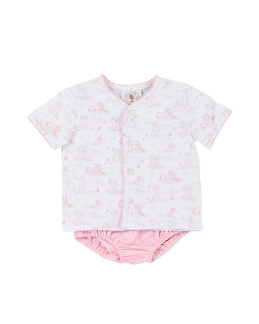 Cypress Row Snips and Snails Pink Little Layette Set- Newborn - Persnickety Shop
