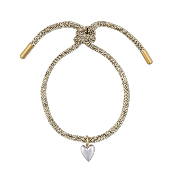 Hart Gold Lurex Bracelet with Mini Heart Two Toned