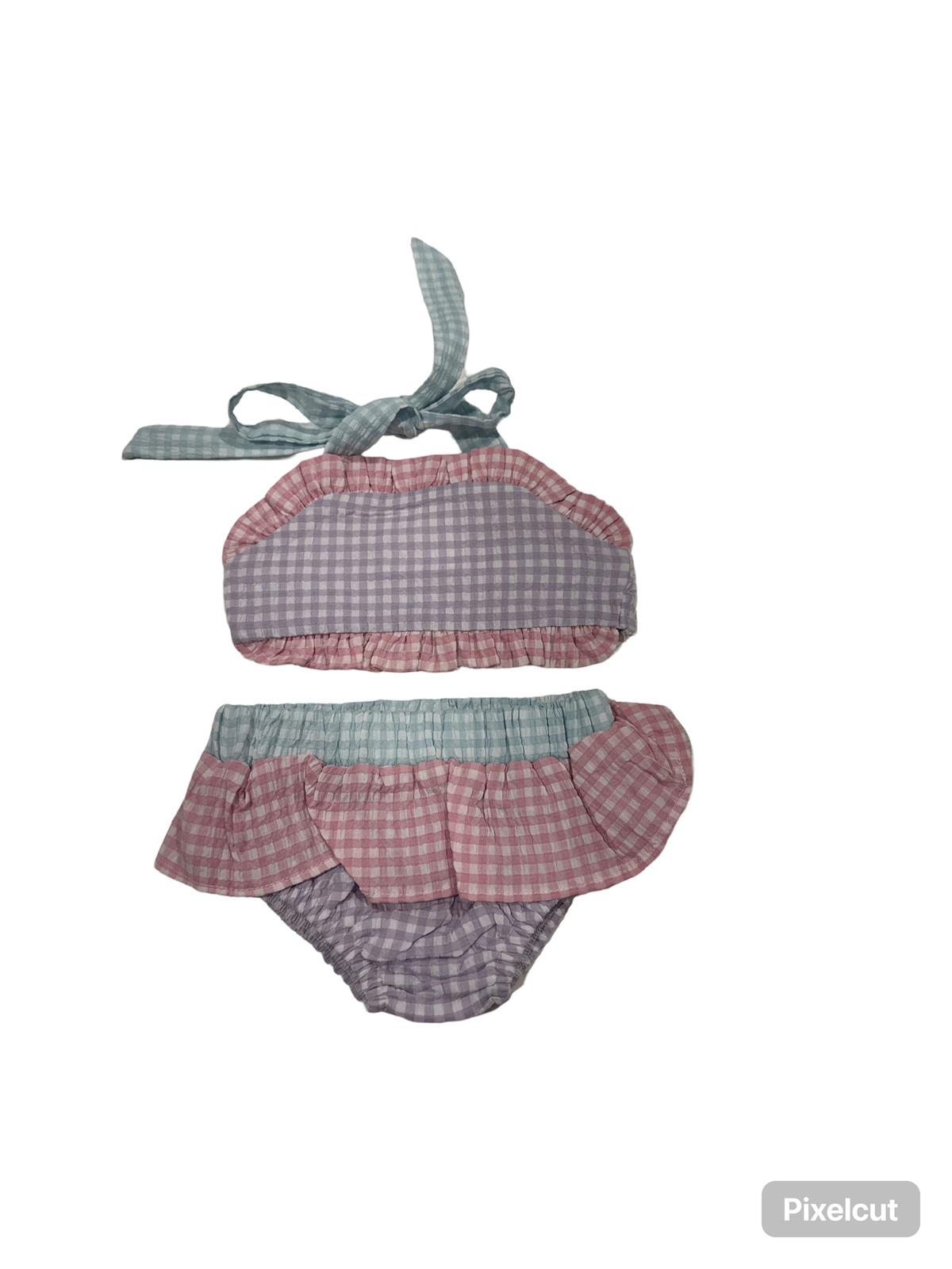 Seersucker Pretty Pastel Ruffle Bikini Swimsuit - Persnickety Shop