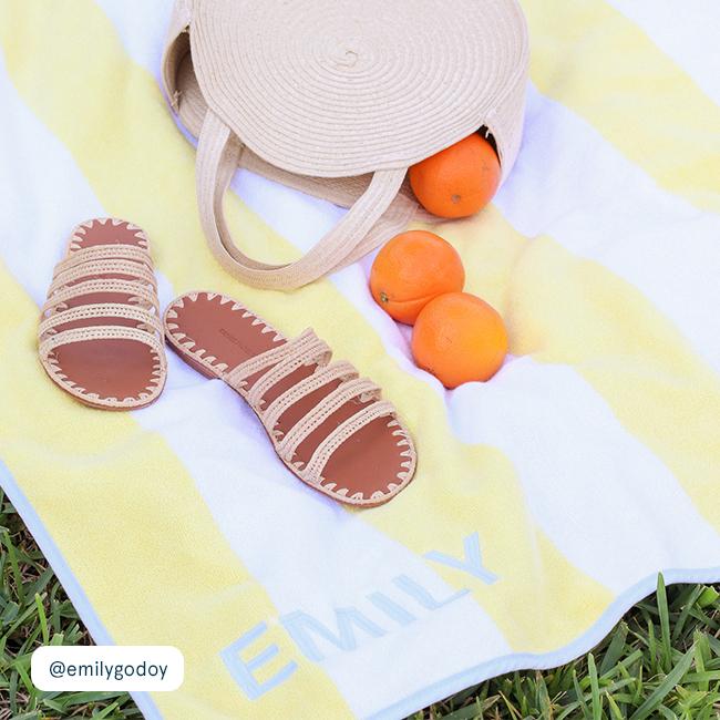 Beach Towel Yellow Stripe - Persnickety Shop