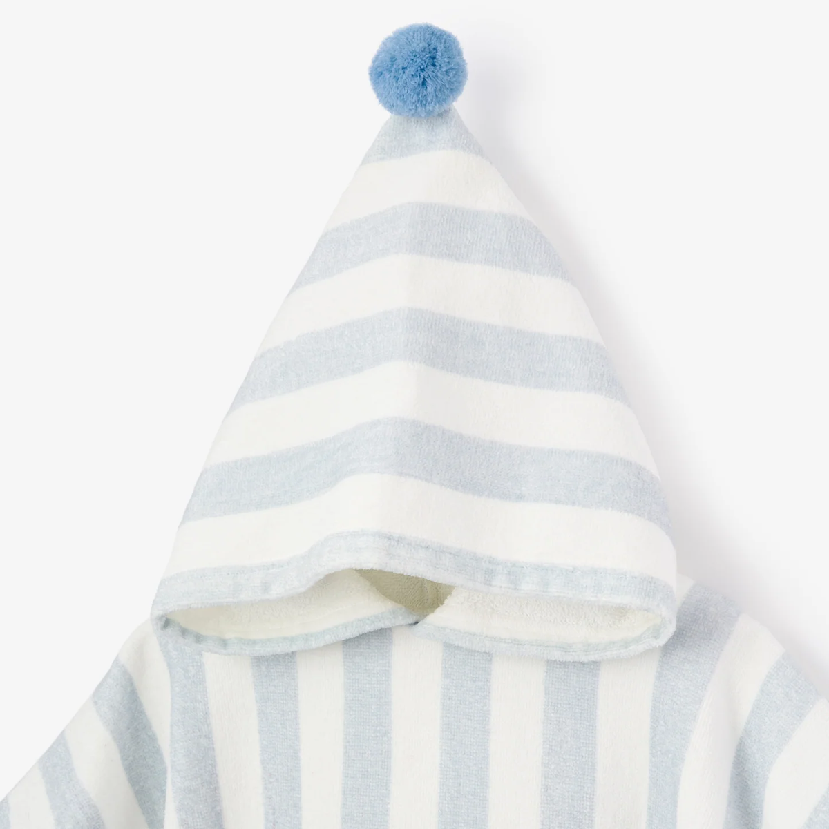 BLUE STRIPE HOODED TERRY PONCHO
