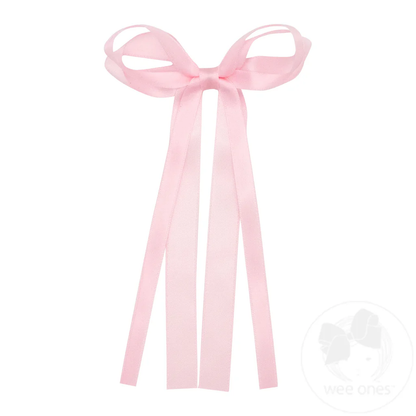 Wee Ones Mini Satin Double Loop Streamer Bow