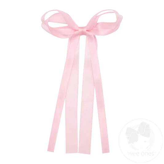 Wee Ones Mini Satin Double Loop Streamer Bow